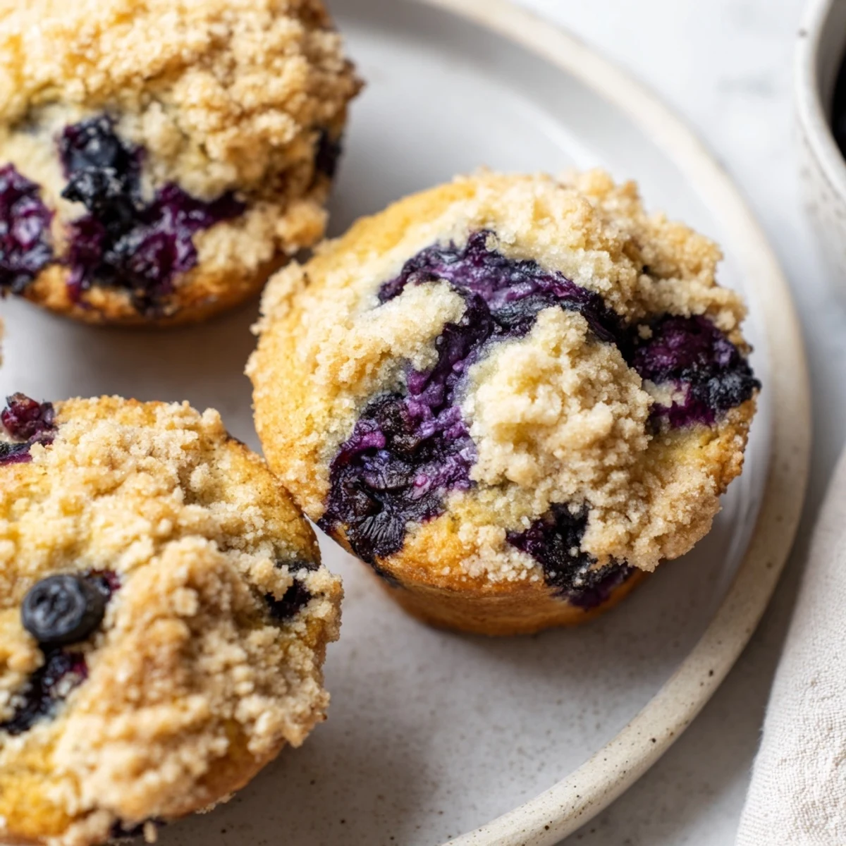 Warm and fluffy, these delicious Fluffy Homemade Blueberry Muffins with delightful streusel topping are ready to enjoy.