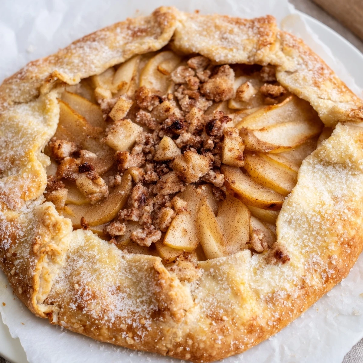 Golden, flaky crust encases sweet spiced pears in this rustic pear and ginger galette.