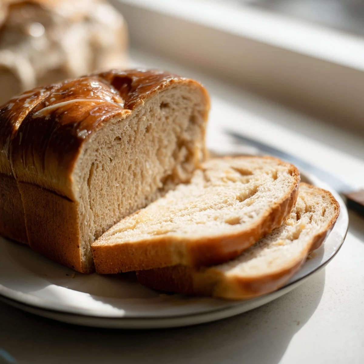 A warm serving of Quick Skillet Cornbread, perfectly textured, with a glistening honey butter topping, ready to eat.