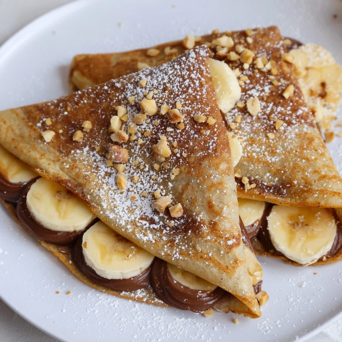 Folded and fried, ready-to-eat Banana Nutella Wrap: a delightful dessert with optional whipped cream.