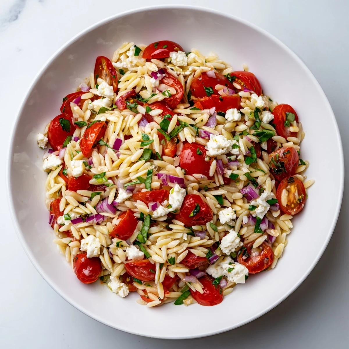 Tomato Feta Orzo Salad