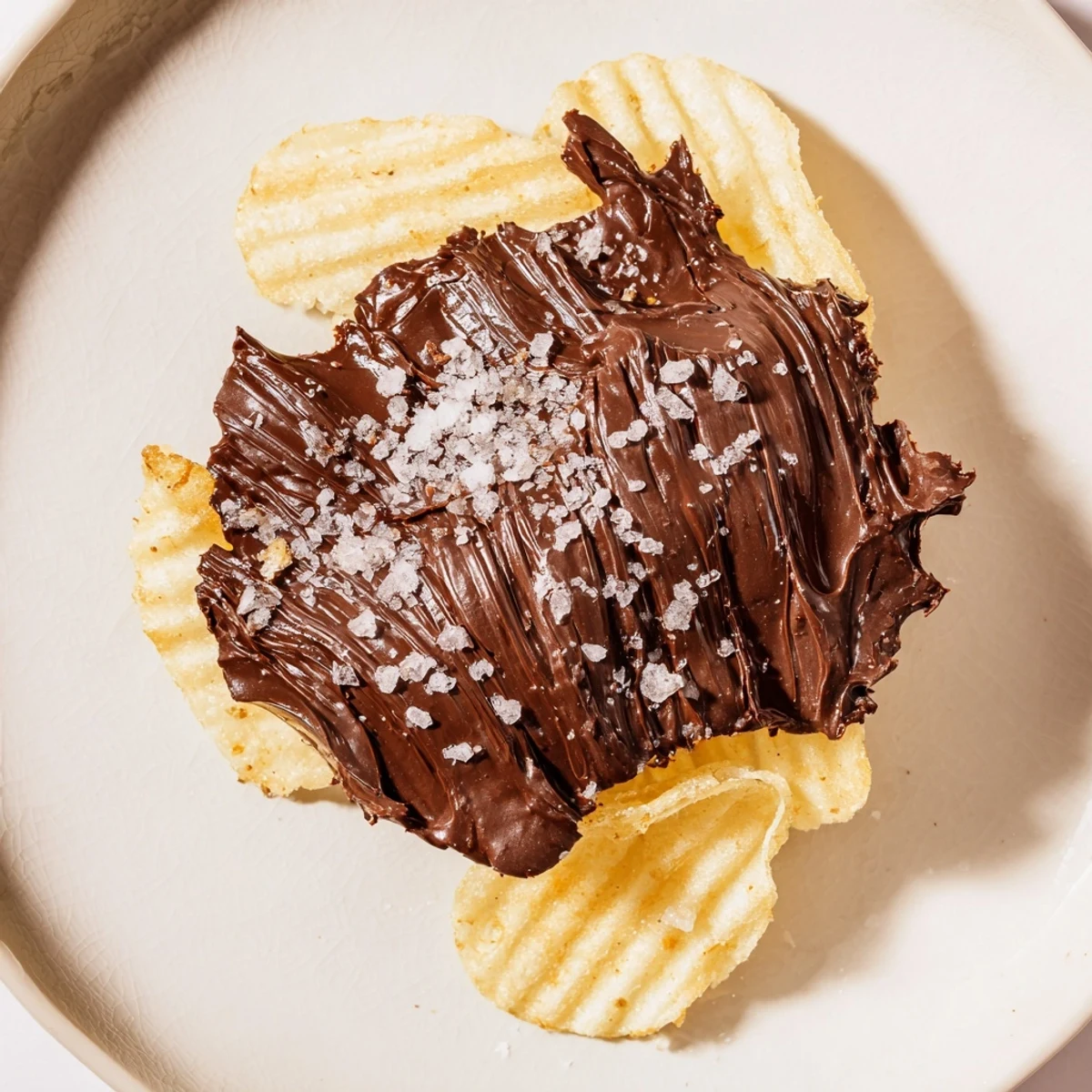 Indulge in this easy recipe: melted chocolate over crunchy chips, a perfect Chocolate Potato Chip Bark.