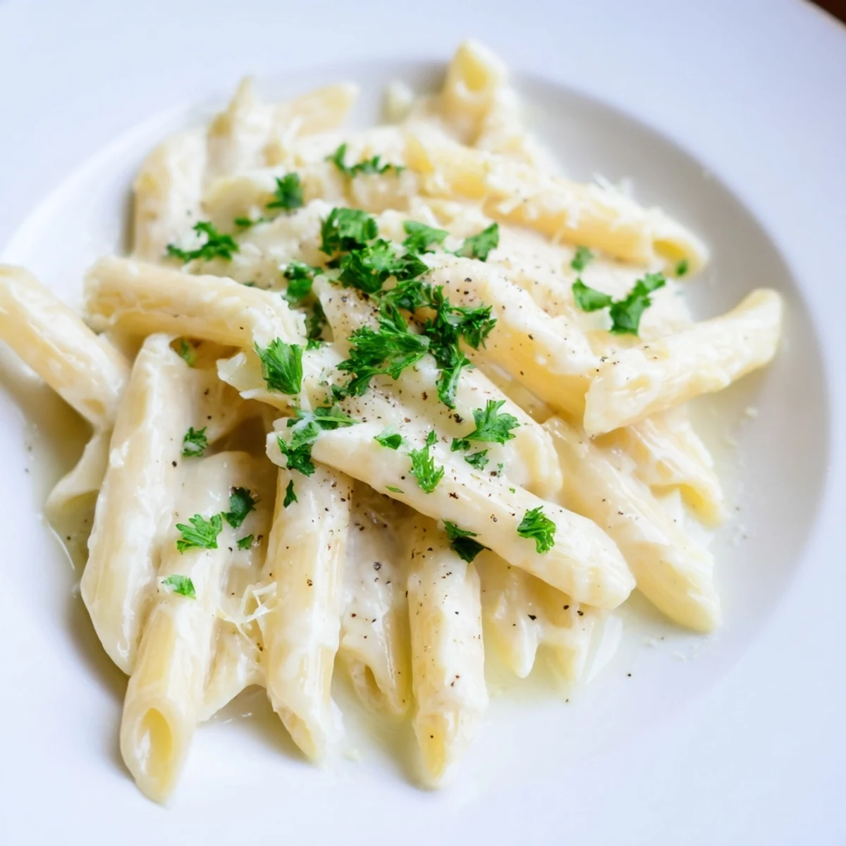 Creamy Milk Pasta One-Pot served in a bowl, showing a silky sauce clinging to penne noodles.  