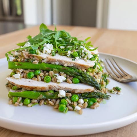 Warm Spring Farro Chicken Salad