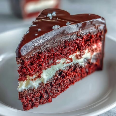 A rich dark chocolate Betty Boop silhouette adorns the smooth frosted Red Betty Boop Heart Cake.
