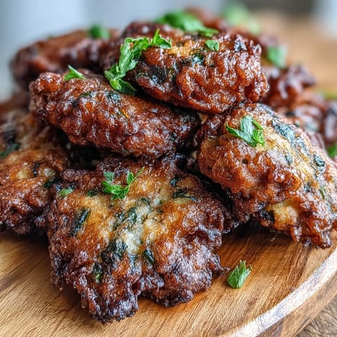 Freshly fried Black-Eyed Pea Fritters are golden brown and served warm with a creamy dipping sauce.