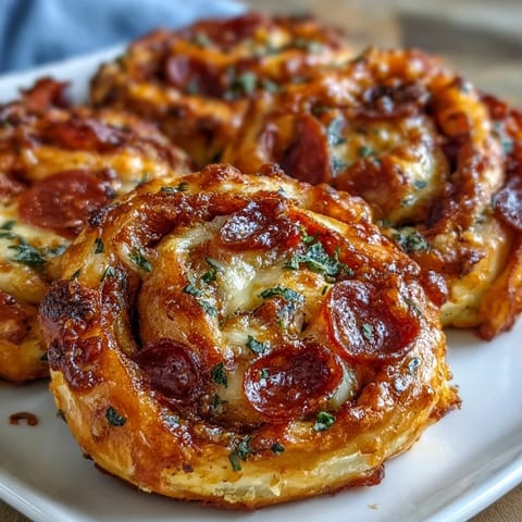 Warm, cheesy pizza pinwheels spiral with pepperoni and mozzarella, baked golden and perfect for snacking or party platters.