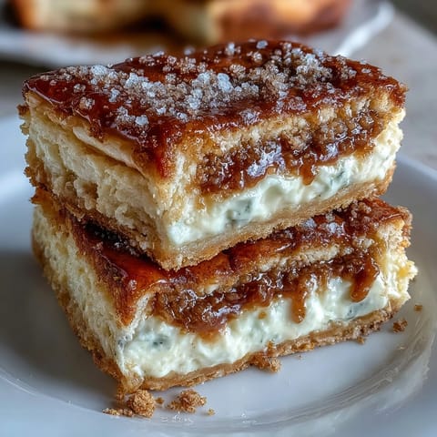 Golden-brown Easy Cinco de Mayo Sopapilla Cheesecake Bars ready to serve.