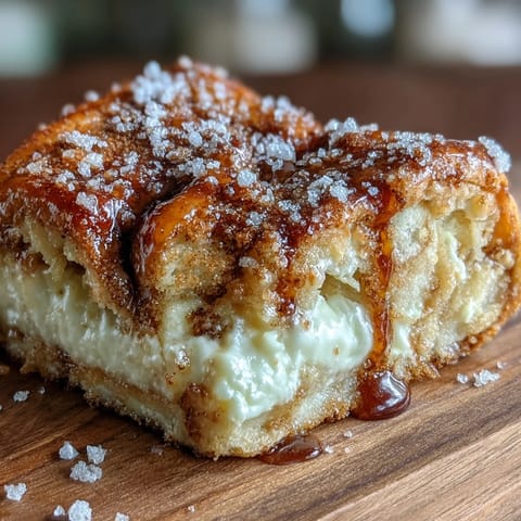 Sweet, flaky pastry and creamy cheesecake bars frosted with cinnamon sugar.