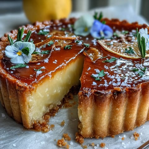 Vibrant Lemon Curd Spring Tart showcasing silky curd with delicate edible flowers.