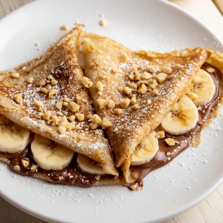 Warm folded Banana Nutella Wrap dessert, a quick and delicious sweet treat with fresh fruit.