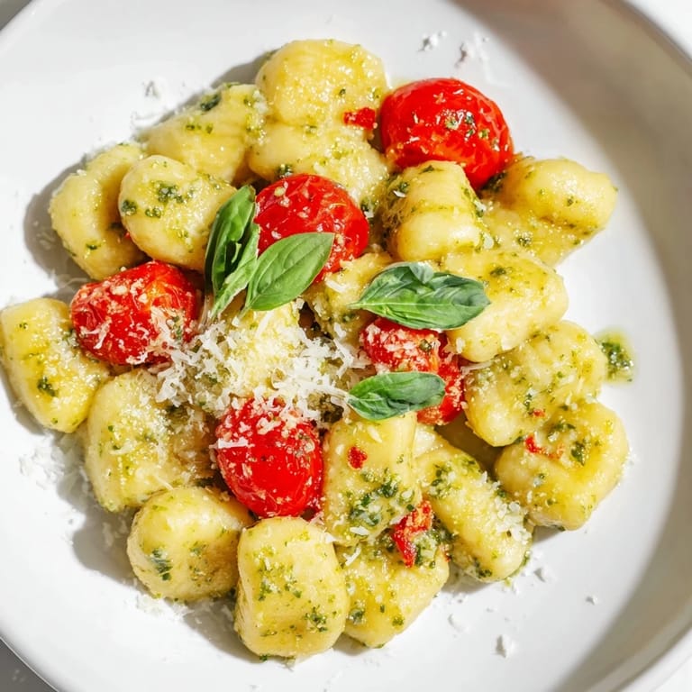 A plate of delicious crispy gnocchi, a vegetarian Italian dish for a quick weeknight dinner.