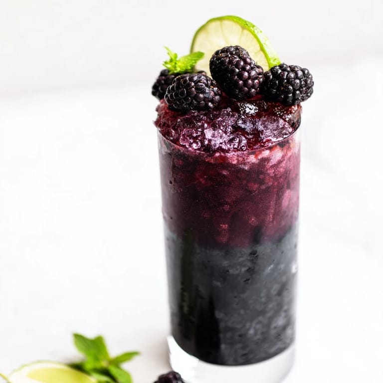 Enjoy a refreshing Dark Matter Mocktail; the deep black drink with blackberry syrup and citrus wheels.