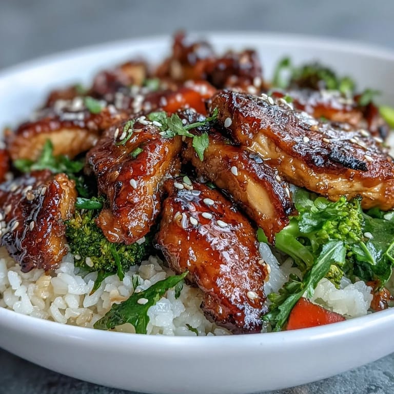 Stir-fry style One Pan Honey Garlic Chicken Broccoli Rice in a skillet, steam rising from fluffy grains.