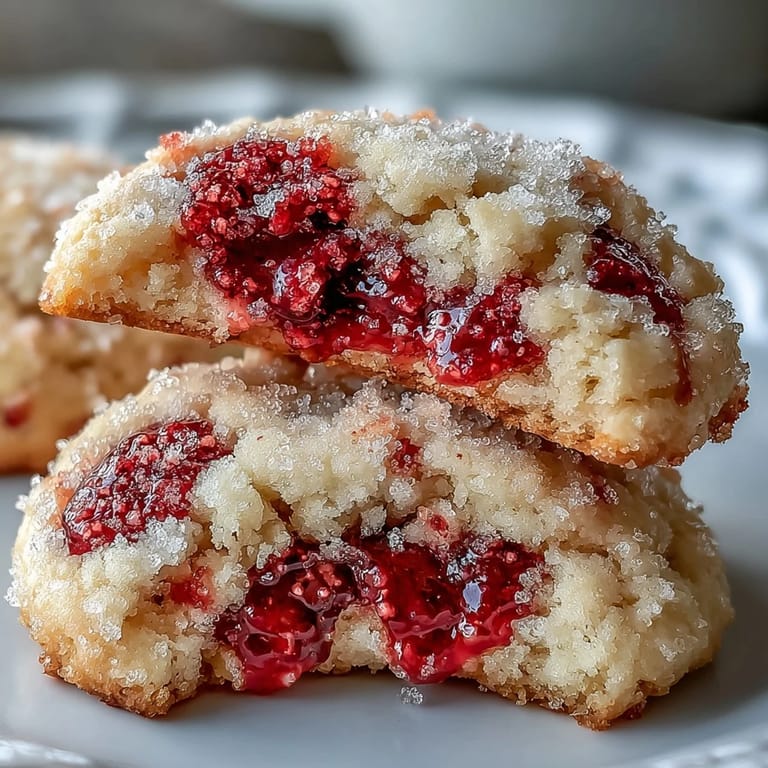 Warm Soft Chewy Raspberry Sugar Cookies are presented on a white plate, perfect for a sweet dessert platter.