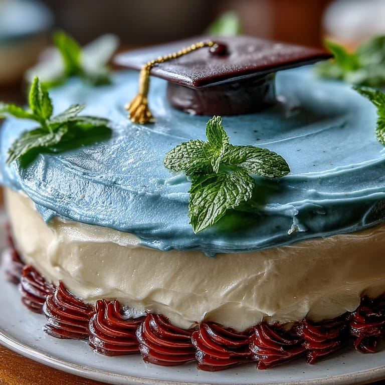 High school graduation cake featuring creamy vanilla buttercream, edible gold accents, and festive diploma decoration.