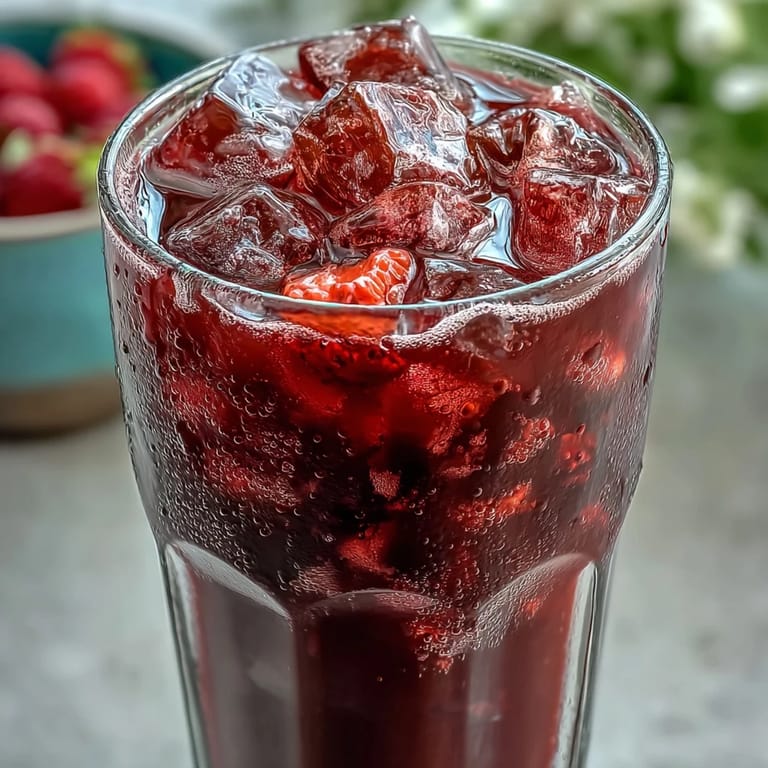 Creamy coconut milk Dragon Drink Refresher, bursting with dragon fruit, strawberries, and a splash of lime, served over ice.