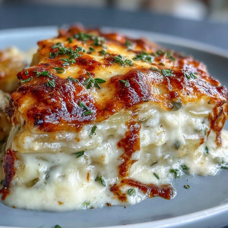 Velvety layers of Yukon Gold potatoes, rich cream, and melted Gruyere cheese create the ultimate comfort food for special occasions.