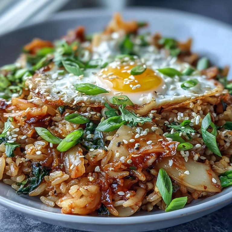 Spicy, savory kimchi cabbage fried rice, perfect for a quick weeknight meal.
