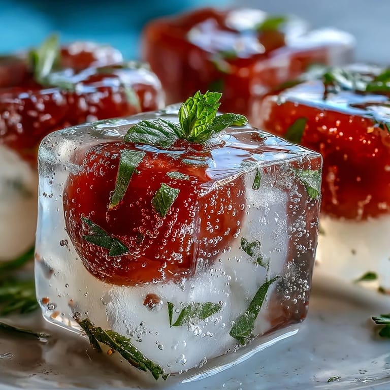 Translucent lychee agar jelly cubes delicately float in bubbly yuzu-infused sparkling water.