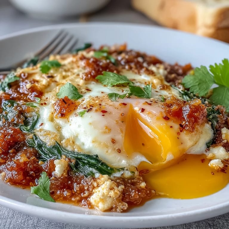 Hearty U.S. breakfast of Spinach and Feta Shakshuka, a visually comforting, spiced tomato skillet.