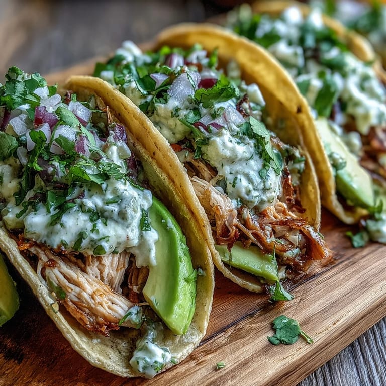 Tender shredded chicken in vibrant salsa verde, perfect for easy slow cooker chicken tacos.